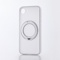 エレコム iPhone 17e/16e用 Grippy ハイブリッドケース フレームカラー 極限 MAGKEEP スタンド ホワイト PM-A25SMGSTKMWH