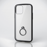 エレコム iPhone 12/12 Pro用ハイブリッドケース TOUGH SLIM フレームカラー リング付き ブラック PM-A20BTSLFCRBK