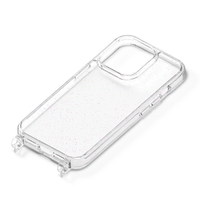PGA iPhone 15 Pro用ショルダーストラップホール付クリアハイブリッドケース ラメ PG-23BPT08LM