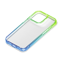 PGA iPhone 15 Pro用グラデーションハイブリッドケース グリーン×ブルー PG-23BPT11GR