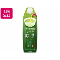 伊藤園 とろり緑茶 屋根型キャップ付き 1L×6本 FCV3555