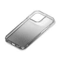 PGA iPhone 15 Pro用グラデーションハイブリッドケース ラメ・ブラック PG-23BPT12BK