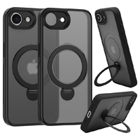 ラスタバナナ iphone17e/16e用 zerosafe shaft magsafe対応 360°回転ｽﾀﾝﾄﾞｹｰｽ フロストブラック 8647IP5EZSFSBK
