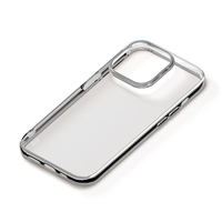 PGA iPhone 15 Pro用メタリックフレーム ソフトケース シルバー PG-23BTP05SV