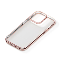 PGA iPhone 15 Pro用メタリックフレーム ソフトケース ローズゴールド PG-23BTP06PK