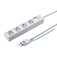 サンワサプライ シャッタータップ(3P・4個口・5m) ホワイト TAP-SH3450MG