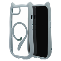 ラスタバナナ iphone17e/16e用 mimi 猫耳ﾊｲﾌﾞﾘｯﾄﾞｹｰｽ tpu×pc magsafe対応 スモーキーブルー 8660IP5EHPMSBL