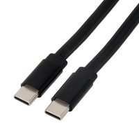 アイネックス USB2．0 Type-Cケーブル PD60W ソフト&フラット 0．5m ブラック U20CC-MM05P6F