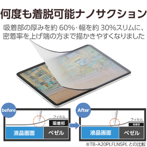 エレコム 13インチiPad Pro(M4)用フィルム 紙心地 着脱式 反射防止 ケント紙タイプ TB-A25PLFLNSPLL-イメージ5