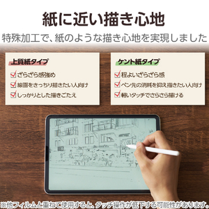 エレコム 13インチiPad Pro(M4)用フィルム 紙心地 着脱式 反射防止 ケント紙タイプ TB-A25PLFLNSPLL-イメージ8