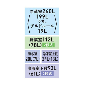 東芝 【フレンチドア】509L 6ドア冷蔵庫 グランホワイト GR-A510FH(EW)-イメージ9