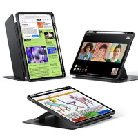 ESR iPad Air 13インチ(M4/M3/M2) Flip ペンホルダー付きハイブリッドケース ブラック ES28509