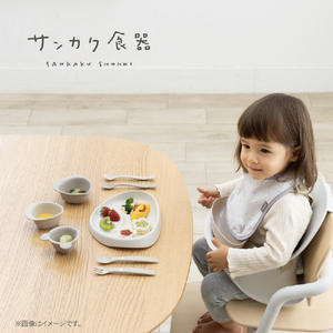 コンビ 出産準備やお祝いに!パクッ!をたのしく さんかく食器セット ブルーム ｻﾝｶｸｼﾖﾂｷｾﾂﾄﾌﾞﾙ-ﾑ-イメージ4