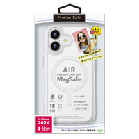 PGA iPhone 16用MagSafe対応 エアクッションケース スノー PG-24AMGPTA05CL