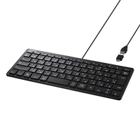 BUFFALO Type-C変換アダプタ付 有線 USB接続ミニキーボード ブラック BSKBUC310BK