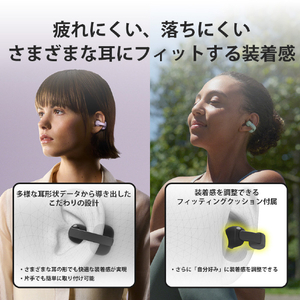 SONY イヤーカフ型ワイヤレスイヤホン オープンイヤー LinkBuds Clip ラベンダー WF-LC900 V-イメージ5
