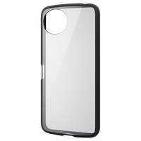 エレコム AQUOS wish4用TOUGH SLIM LITE フレームカラー ストラップホールシート付 ブラック PM-S241TSLFCBK