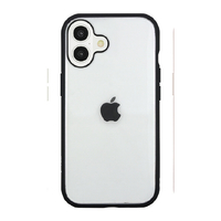 グルマンディーズ iPhone 16用耐衝撃ケース IIIIfit Clear ブラック IFT-173BK