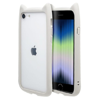 ラスタバナナ iPhone SE(第3世代)/SE(第2世代)/8/7用猫耳ケース MIMI GLASS グレー 6831IP247HB