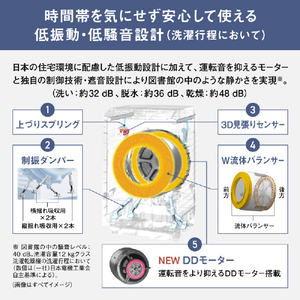 パナソニック 【右開き】ドラム式洗濯乾燥機 マットホワイト NA-LX125FR-W-イメージ16