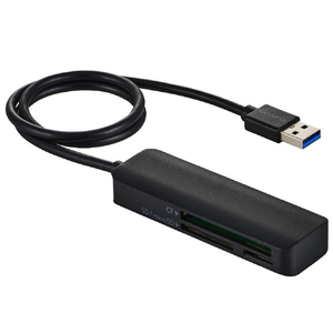 エレコム USB-Aケーブル付き メモリーカードリーダー ブラック MR3-C30BK-イメージ1