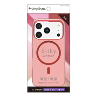 トリニティ iPhone 17 Pro用[Silky Armor] MagSafe対応 シルキータッチケース マットクリアレッド TR-IP25M3-SA-CLRD