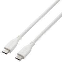 エレコム USB-C to USB-C 充電ケーブル(1．0m) PD対応 最大60W 超急速 シリコン素材 なめらか 柔軟性 高耐久 ホワイト MPA-CCSS10WH