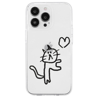 AKAN iPhone 14 Pro Max用ソフトクリアケース ネコハート AK23564I14PM