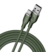 VOLTME ナイロン 充電ケーブル USB-A&USB-C 60W グリーン C2156