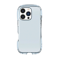 グルマンディーズ iPhone 16 Pro用クリスタルクリアケース ライトブルー GMD-30LBL