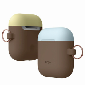 elago AirPods DUO HANG CASE カラビナ付き ダークブラウン EL_APDCSSCDD_DB-イメージ2