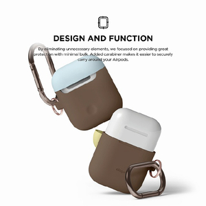elago AirPods DUO HANG CASE カラビナ付き ダークブラウン EL_APDCSSCDD_DB-イメージ3