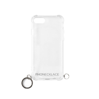 PHONECKLACE iPhone SE(第3世代)/SE(第2世代)/8/7用ストラップ用リング付きクリアケース ガンブラックチャーム PC20581I9