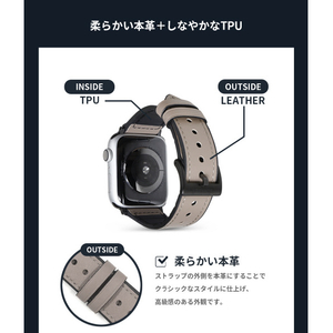 EGARDEN Apple Watch 41/40/38mm用バンド GENUINE LEATHER STRAP AIR ディープグリーン EGD20597AW-イメージ5