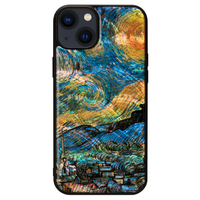 ikins iPhone 14 Plus用天然貝ケース 名画シリーズ 星月夜 I23601I14M