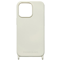PHONECKLACE iPhone 15 Pro Max用ストラップホール付きシリコンケース アイボリー PN25608I15PM