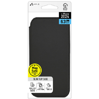 エアージェイ iPhone 16 Pro用MAGSAFE対応スリム手帳型ケース ブラック AC-P24P-PMB BK