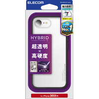 エレコム iPhone17e/16e用 ハイブリッドケース マットブラック(ラバーコート) メタルステッカー付 マットブラック PM-A25SHVCKBK