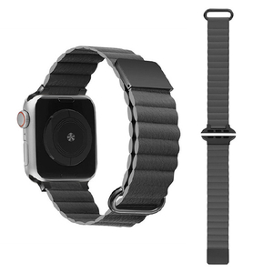 GAACAL Apple Watch Series 1-8/SE1-2(38/40/41mm)用マグネット式PUレザーバンド グレー W00186GYA-イメージ1