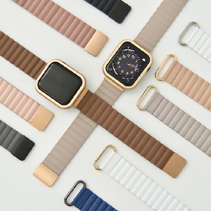 GAACAL Apple Watch Series 1-8/SE1-2(38/40/41mm)用マグネット式PUレザーバンド グレー W00186GYA-イメージ2