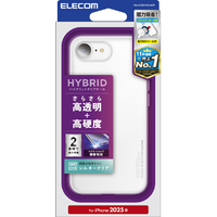 エレコム iPhone17e/16e用 ハイブリッドケース シルキークリア メタルステッカー付 クリア PM-A25SHVCKMCR