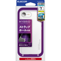 エレコム iPhone17e/16e用 ハイブリッドケース ストラップホール付 メタルステッカー付 クリア PM-A25SHVCKSHCR