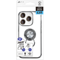 エアージェイ iPhone 16 Pro用リングスタンドケース シルバー AC-P24P-MR SL