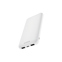 エレコム 薄型モバイルバッテリー(10000mAh/15W) ホワイト DE-SP01-10000WH