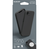 エレコム iPhone17e/16e用 ハイブリッドシリコンケース MAGKEEP ブラック PM-A25SHVSCMGBK