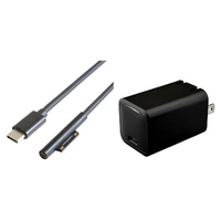 I・Oデータ 急速充電対応 Surface用ケーブル&充電器セット SET-GP-ACC65-TCS65/B