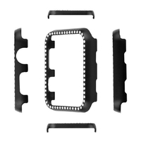 GAACAL Apple Watch Series 7-8 [45mm]用メタリック スワロフスキーフレーム ブラック W00290BK6