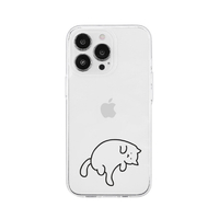 AKAN iPhone 15 Pro用ソフトクリアケース 猫ちゃんはグルーミング中 AK25641I15PR