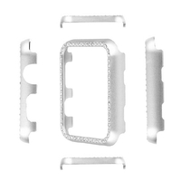 GAACAL Apple Watch Series 7-8 [45mm]用メタリック スワロフスキーフレーム シルバー W00290S6