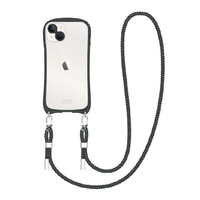 NATURALdesign iPhone 14/13用背面型ケース ショルダーストラップ付 I．COLOR チャコール IP22-61-ICSH01